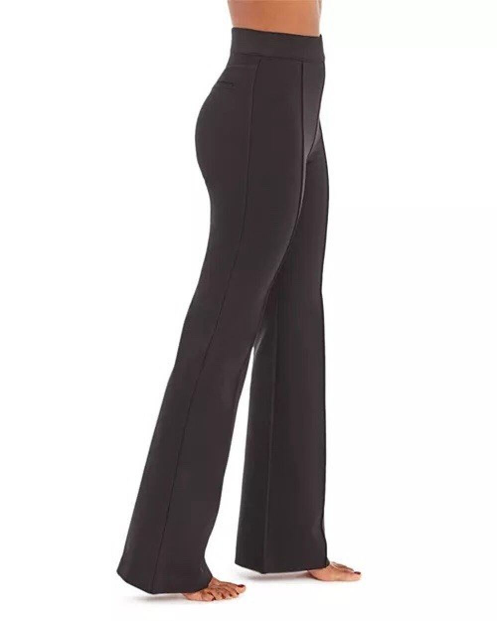 SPANX Perfect Fit Ponte Flare Pants Women’s Medium Petite Black Pull-On Stretch